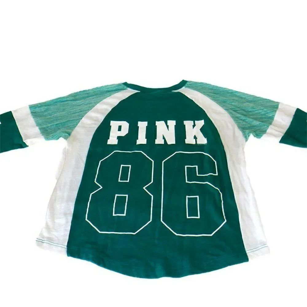 Victoria Secrets Pink teal green 86 L/S top - Picture 4 of 5